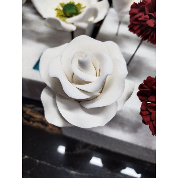 0023 white rose flower gumpaste edible flower Shopee Philippines