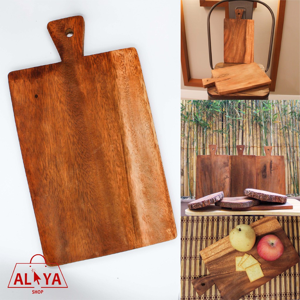 Rectangle Wooden Chopping Board Hardwood Sangkalan Wood Cutting