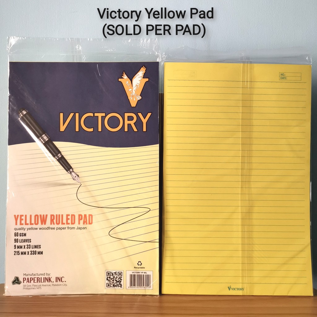 Victory Yellow Pad [1 PAD] Shopee Philippines