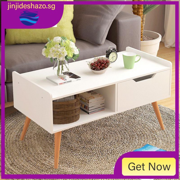 Small coffee table simple small apartment coffee table solid wood foot coffee table Nordic