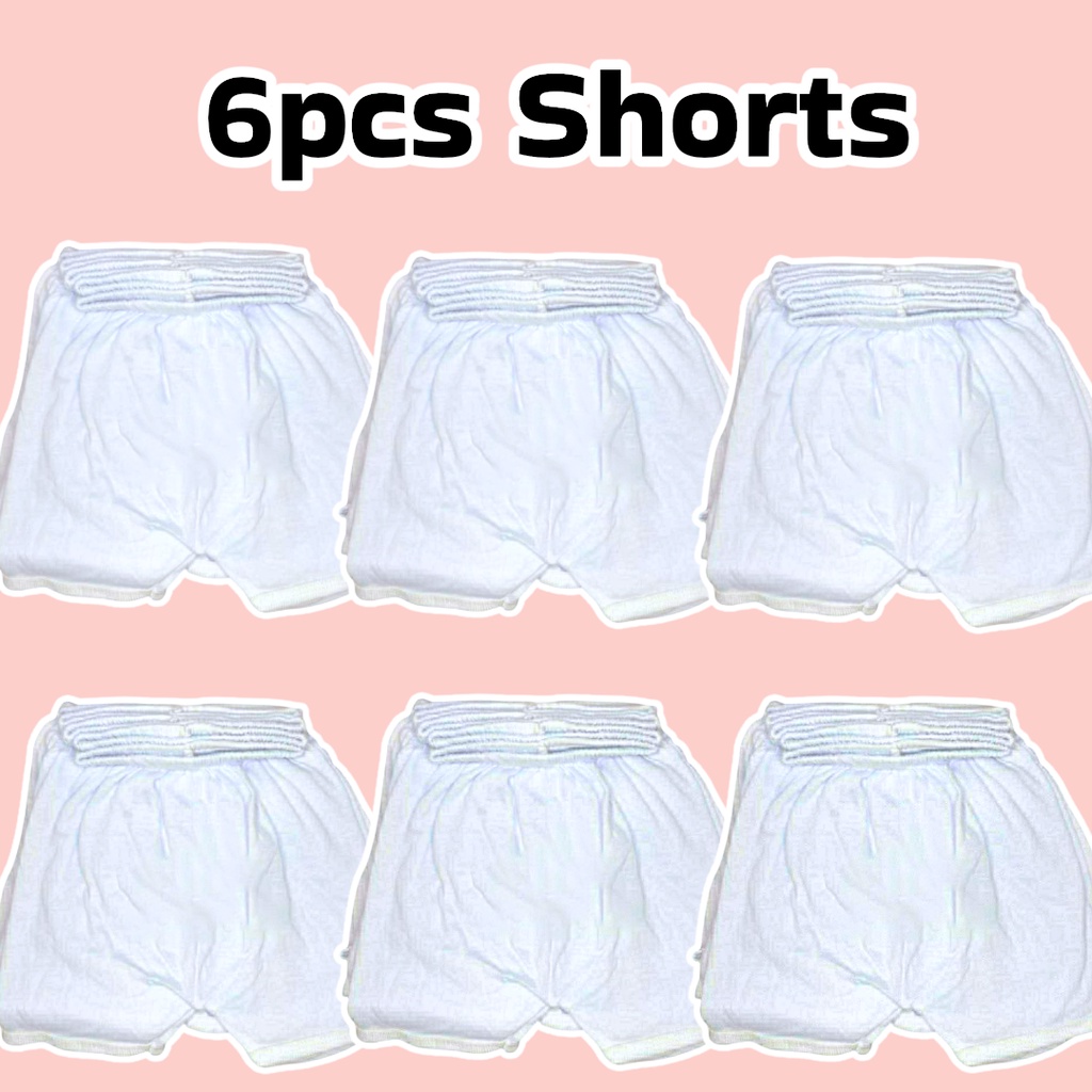 6PCS Affordable Baby White Short Shorts for Newborn Clothes Bargain