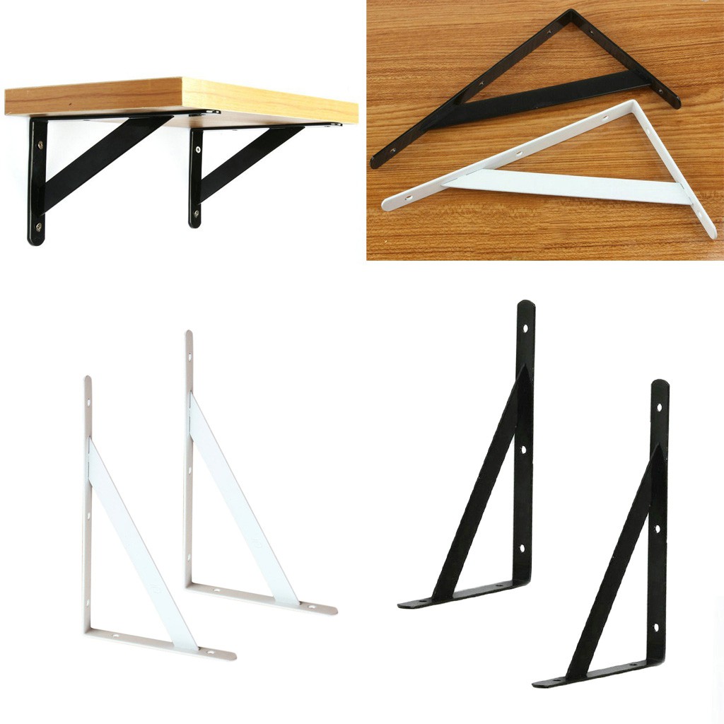 2pcs Metal Shelf Bracket L Shape One Pair Thickened Corner Brace Shelf