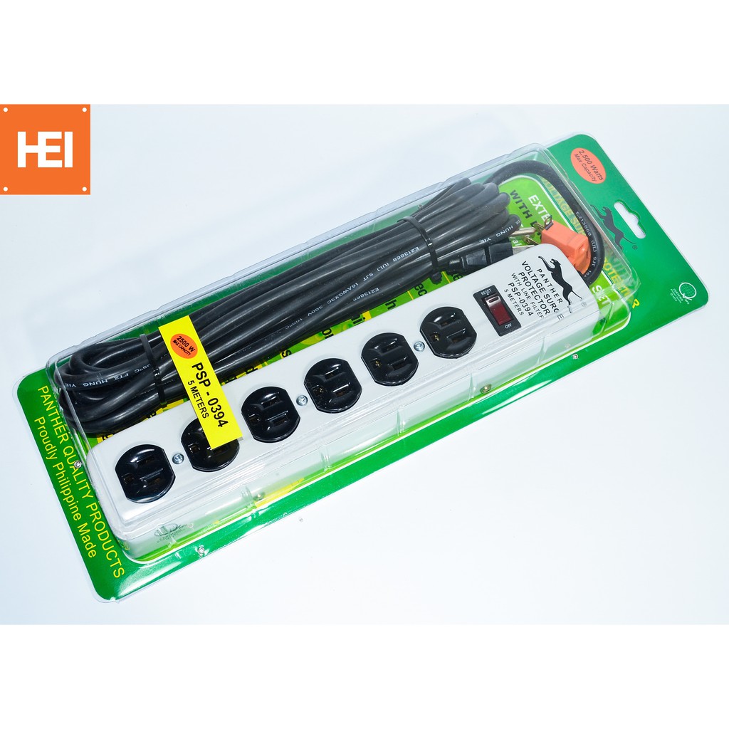 PANTHER Heavy Duty Voltage Surge Protector with Line Filter 6 Outlet