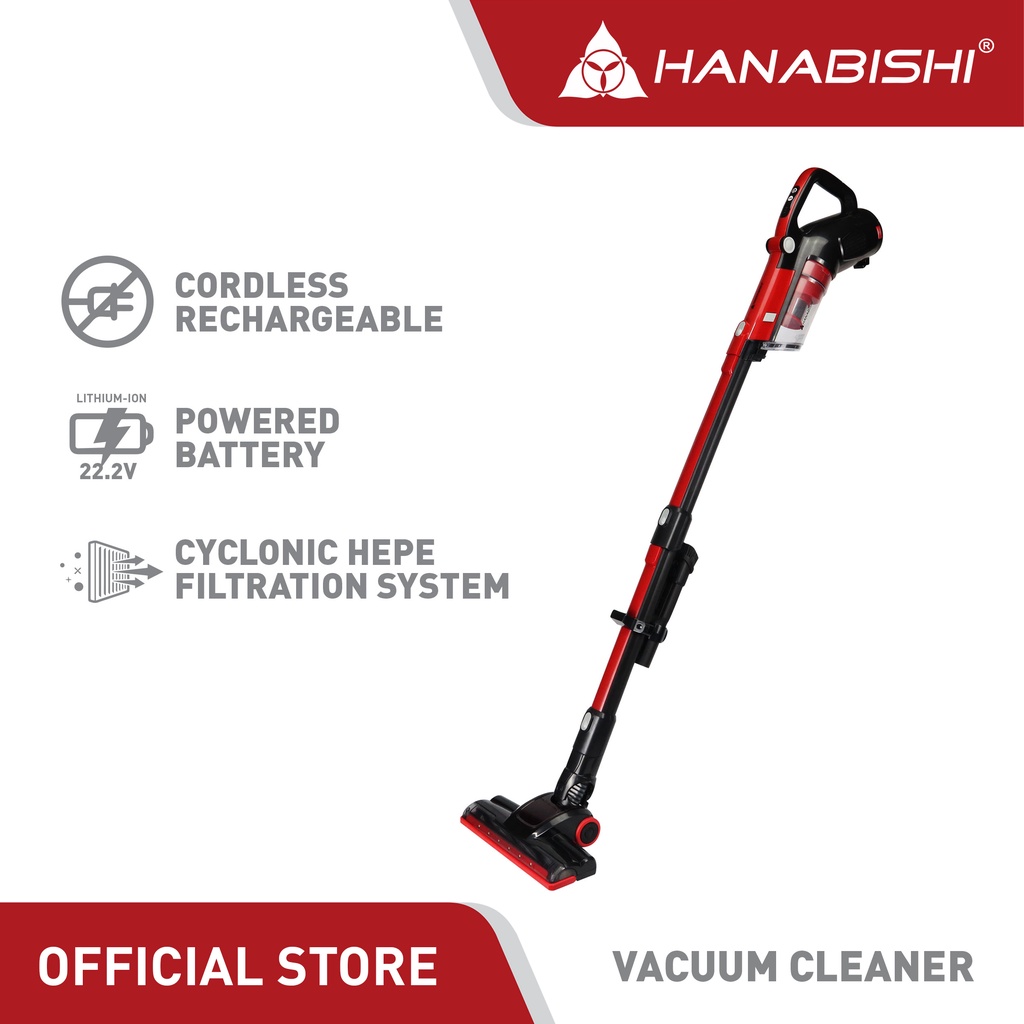 Hanabishi Cordless Vacuum Cleaner HVC50E with Cyclonic HEPA Filtration