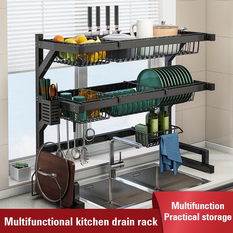 Guga Stainless steel kitchen organizer rack shelf multifunction drain