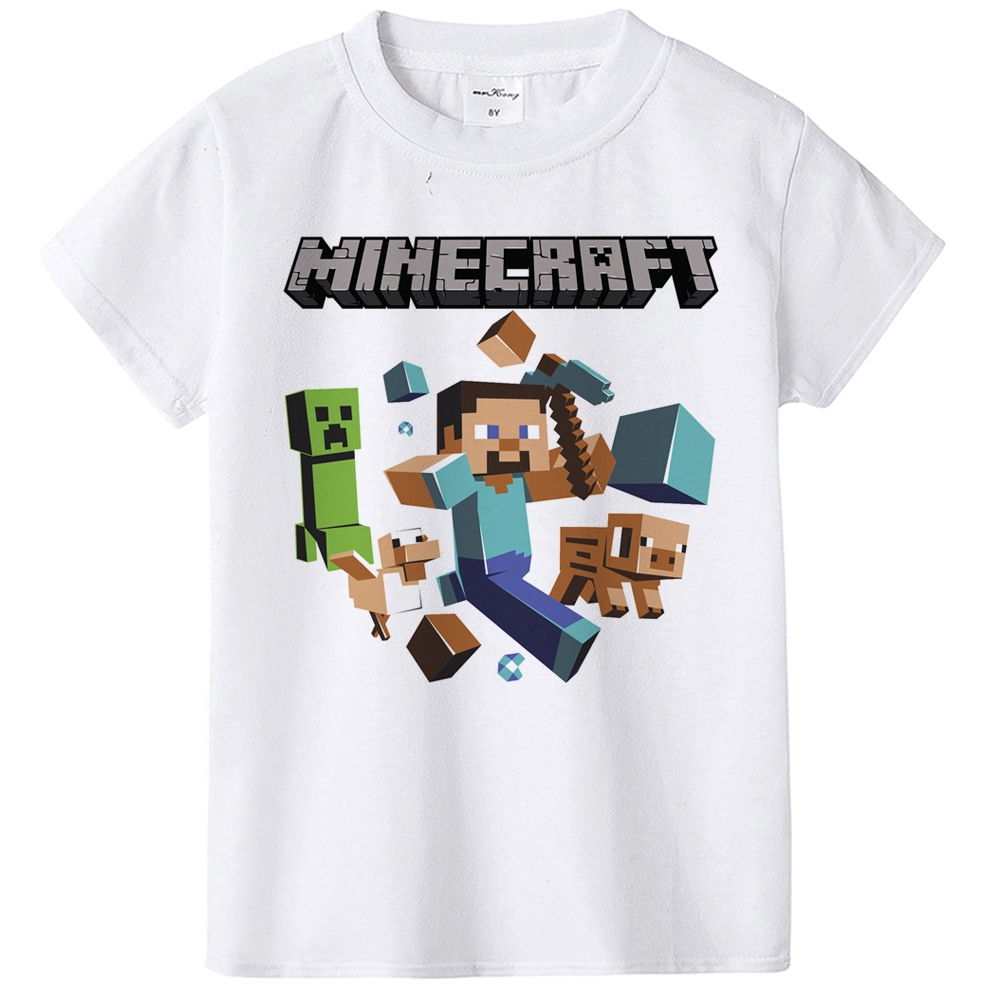 Children Game T Shirt Kids Minecraft Shirt For Kids Boy Cotton Tshirt