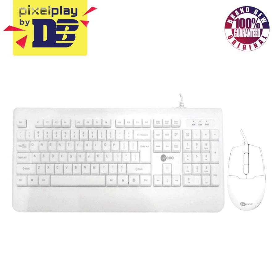 Lenovo Lecoo CM104 Wired Keyboard And Mouse Combo (White) Shopee