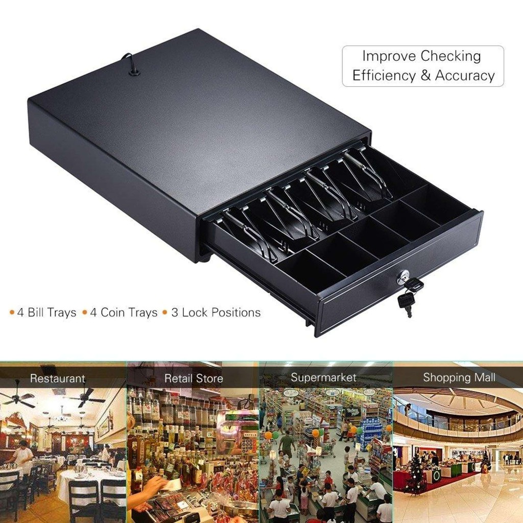 POS Electronic Cash Drawer Box Case Storage 4 Bills 5 Coins Shopee