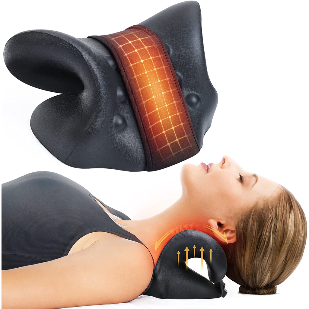 Neck Stretcher for Neck Pain Relief, Heated Cervical Neck Traction Device with Graphene Heating