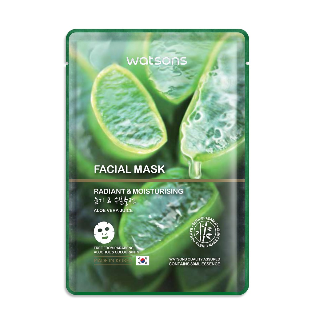 Watsons Aloe Vera Radiant Moisturising Facial Mask Shopee Philippines