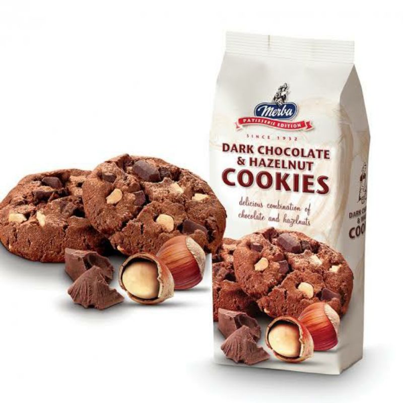 Merba Dark Chocolate & Hazelnut Cookies 200g Shopee Philippines