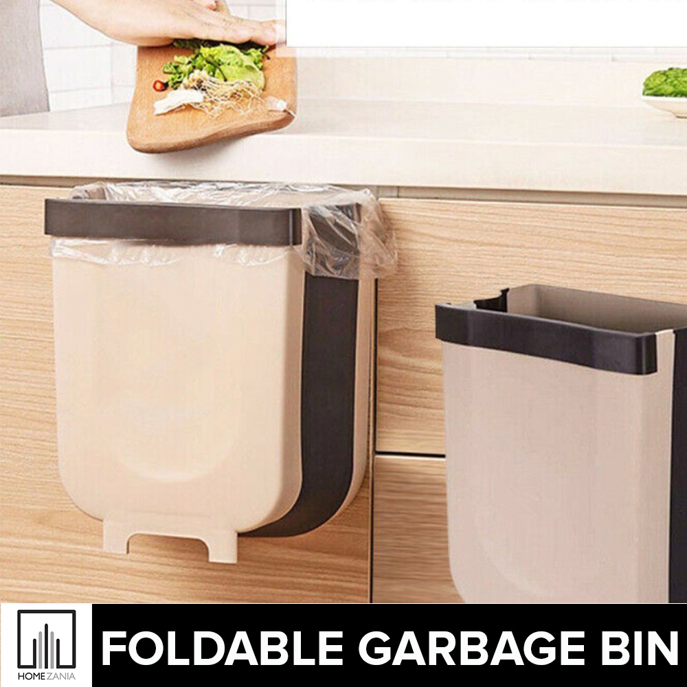 Home Zania 5L Wall Mounted Folding Waste Bin Kitchen Door