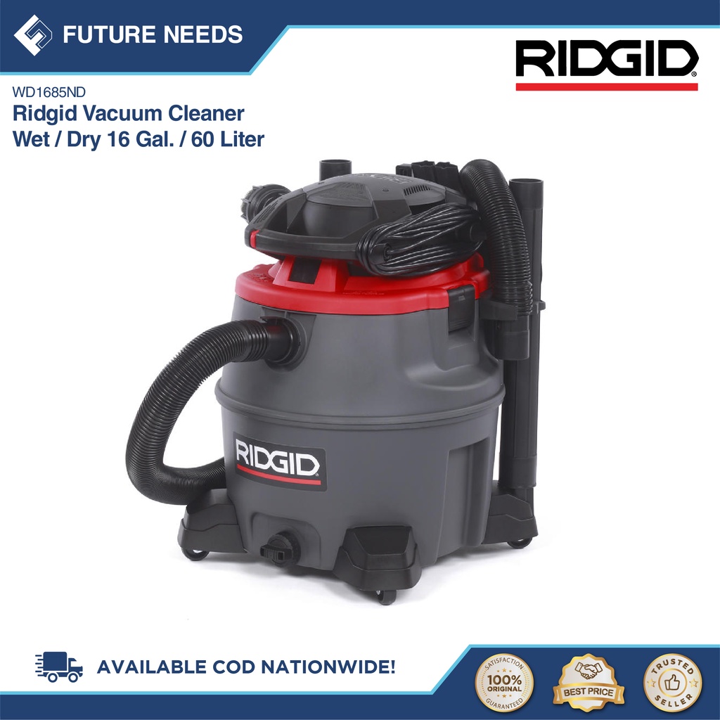 RIDGID Vacuum Cleaner Wet/Dry 16 Gal. / 60 Liter (WD1685ND) Shopee Philippines