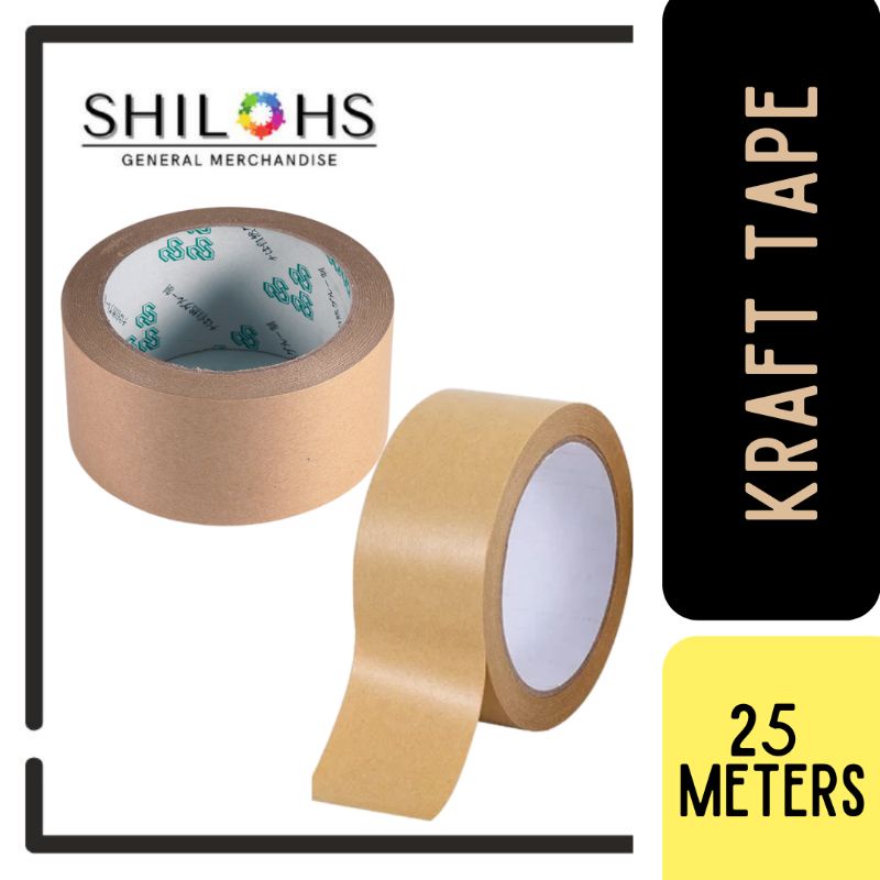 Kraft Paper Tape Paper Packaging Adhesive 25 meter tape Glossy