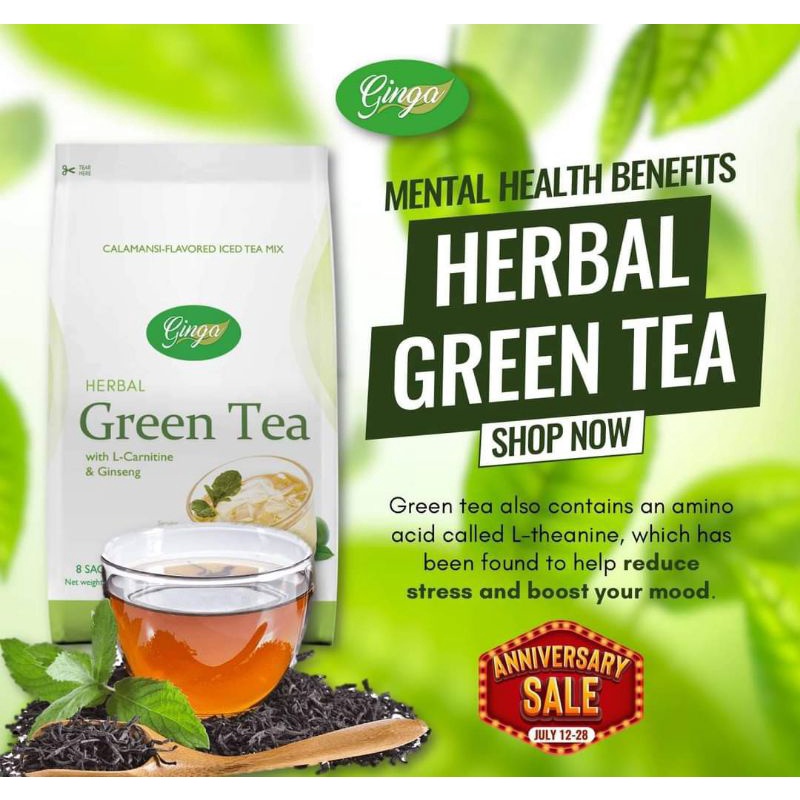 GINGA Herbal Green Tea 240g (30g x 8sachets) Shopee Philippines