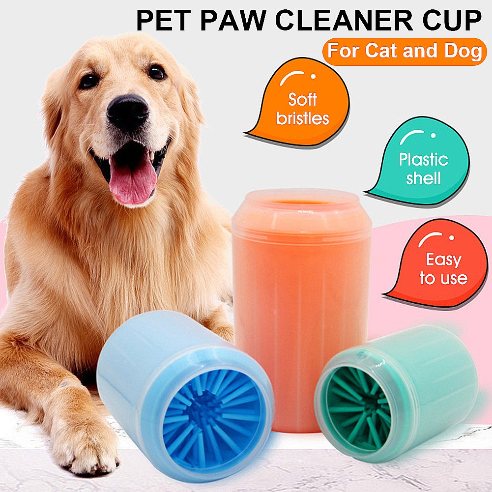Dog Paw Cleaner Cup Pet Foot Washer Cup Soft Silicone Combs Portable