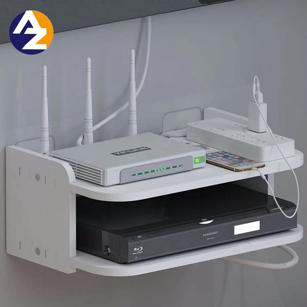 AZ living room TV wall settop box rack router storage box wall wifi rack wifi holder Shopee