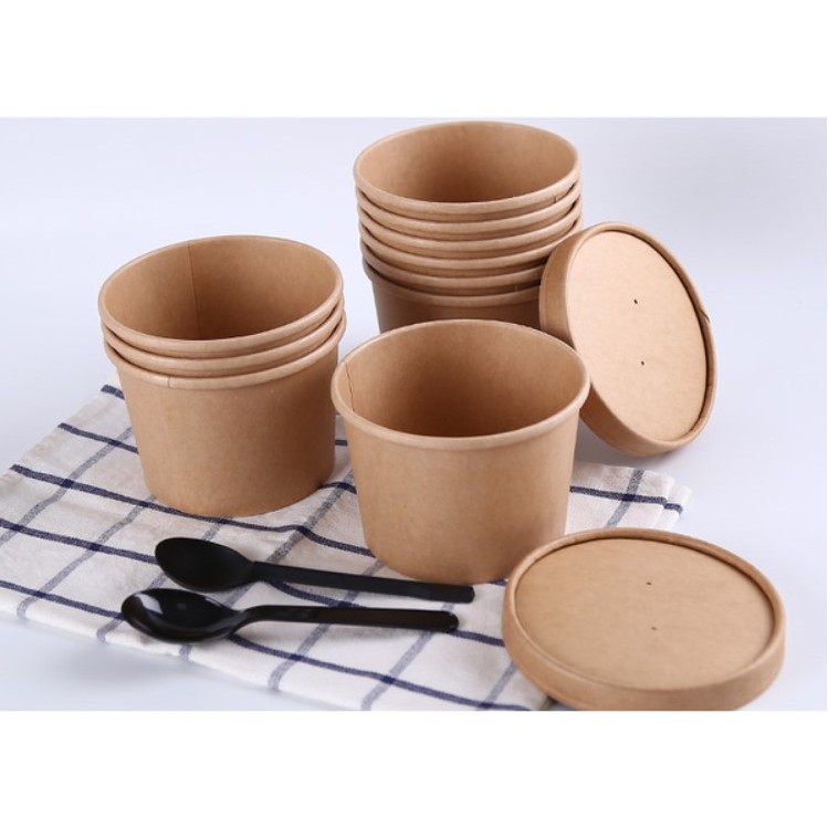[25 pcs] Kraft Paper Bowls Disposable EcoFriendly takeaway Packaging
