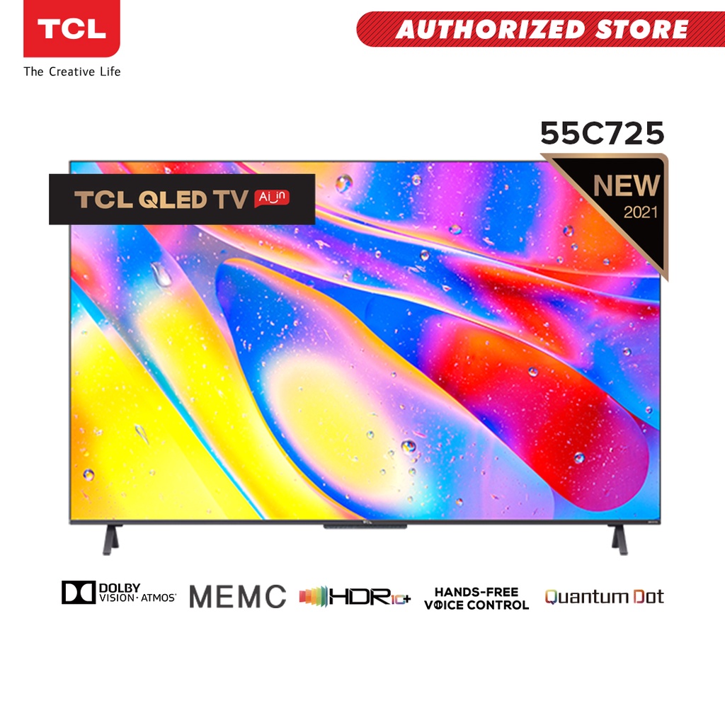 TCL 55 Inch 4K Qled Android TV Google Apps HDR10 Dolby Vision Atmos (55C725) Shopee Philippines