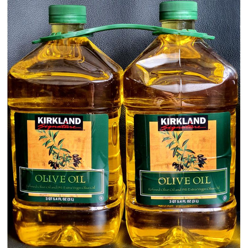 KIRKLAND SIGNATURE REFINED OLIVE OIL and 15 EXTRA VIRGIN OLIVE OIL, 3L
