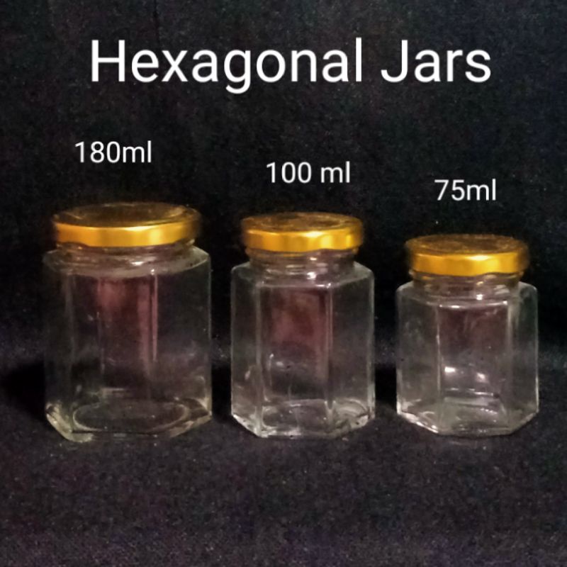 Hexagonal Glass Jars (180ml) Shopee Philippines