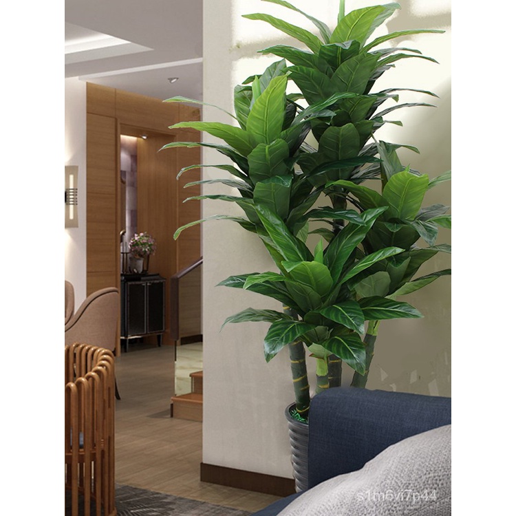 Artificial Plant Pot Bionic Pachira Macrocarpa Large Plastic Fake Green