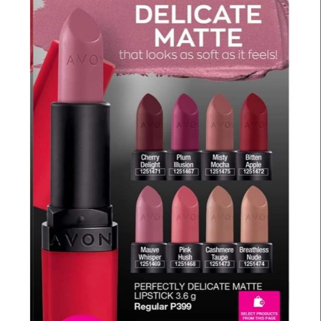 Avon Perfectly Delicate Matte Lipstick 3.6g (Divine twig, Lush cocoa