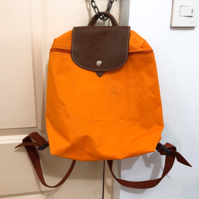 Authentic Longchamp Backpack Yellow orange Shopee Philippines