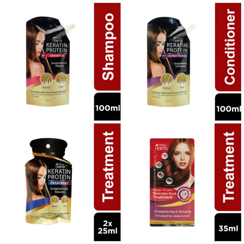 Hairfix Keratin Protein Shampoo / Conditioner 100m / Treatment 50ml