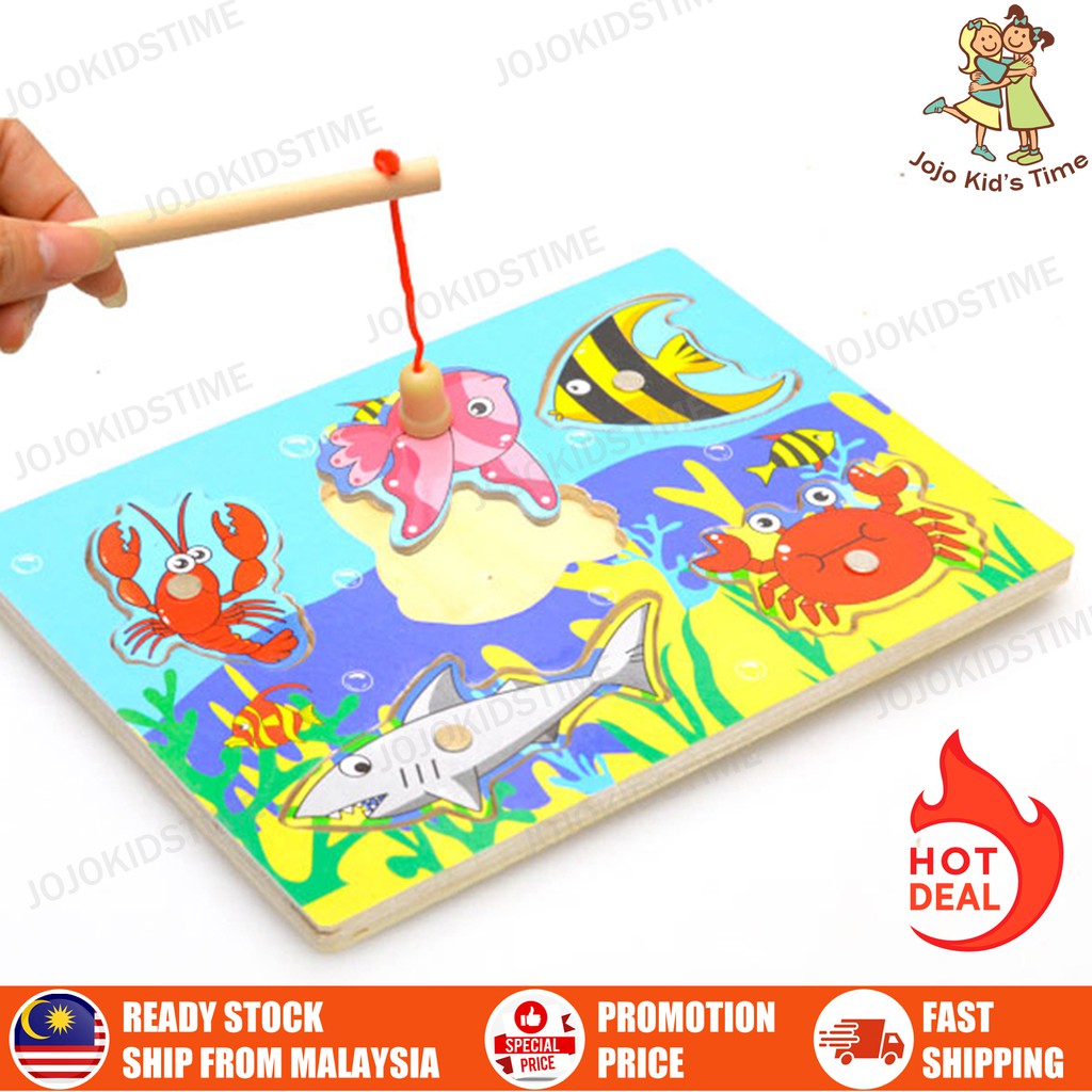 Fishing Game Toddler Wooden Toys Preschool Fish Board Games