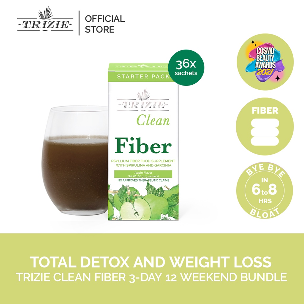 TRIZIE Clean Fiber 12Weekend Bundle [Weight Loss & Detox with Psyllium