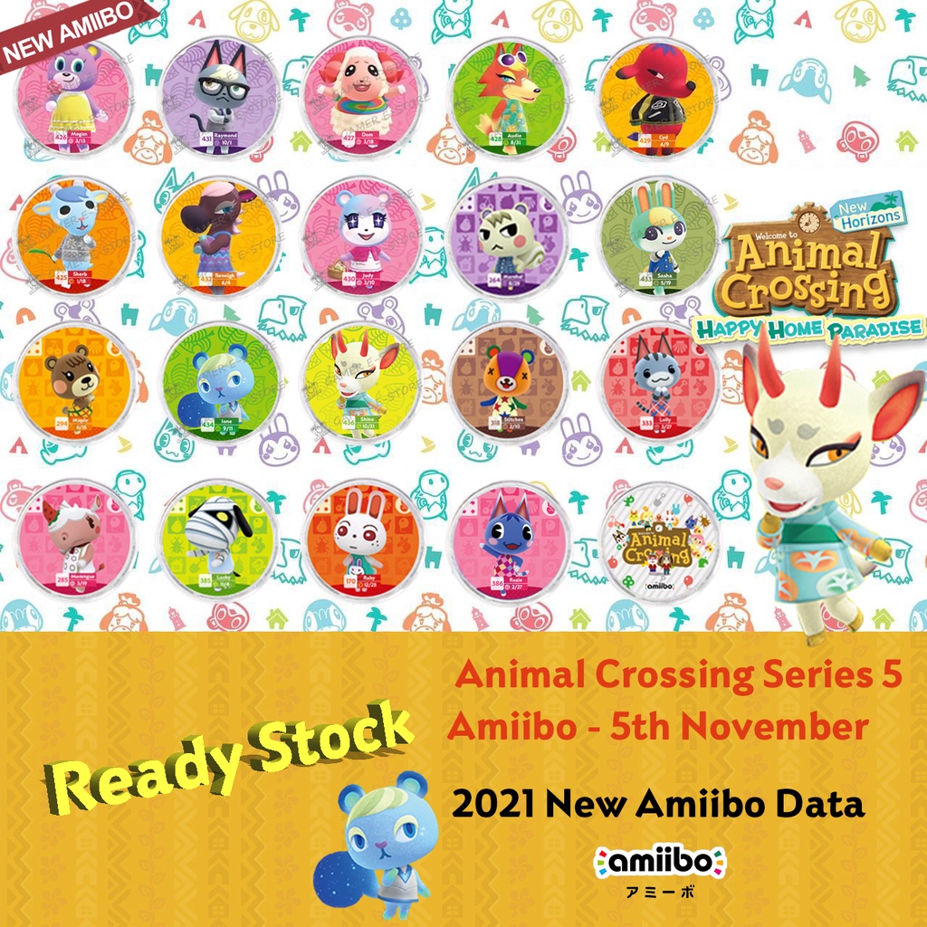 Animal Crossing amiibo Series 5 Assembled!Animal No. 5 Sasha Shino Ione Dom Judy Raymond amiibo