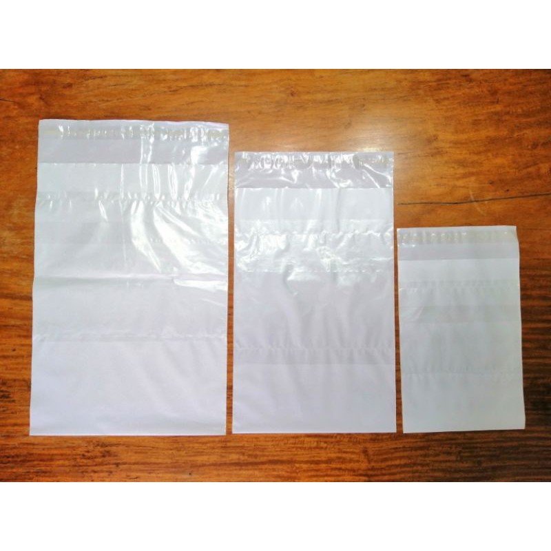 Plain White Courier Pouch with Air Waybill pocket sleeve Shopee