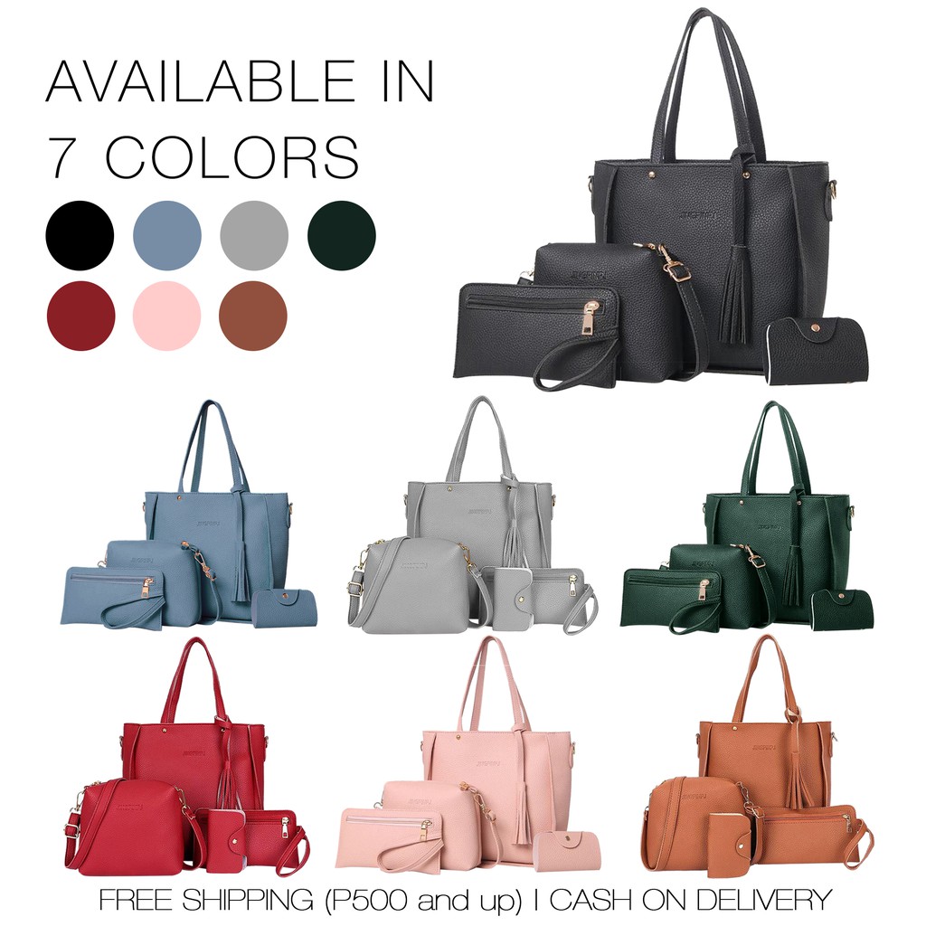 4 in 1 Bag Korean Bag Jingpin Leather Shoulder Bag Shopee Philippines