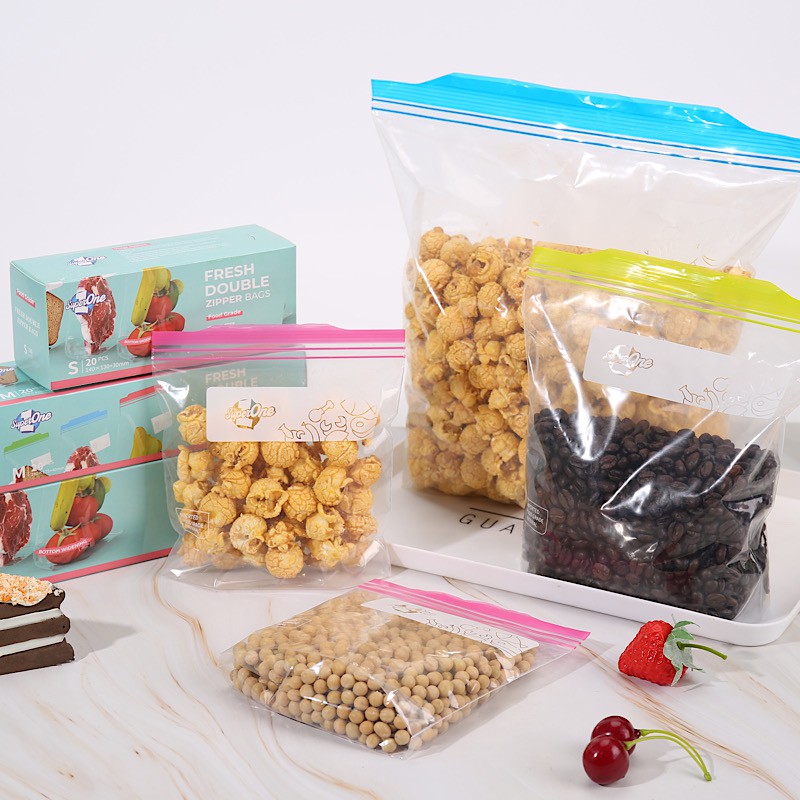 Fresh Double Zipper Food Ziplock Storage Bags Reusable Fridge Zero