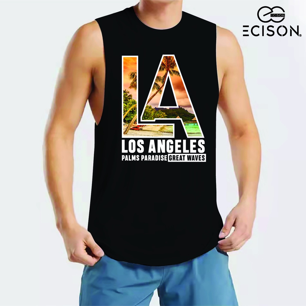 HIGH QUALITY LA LOS ANGELES tank top muscle tee summer sando for men