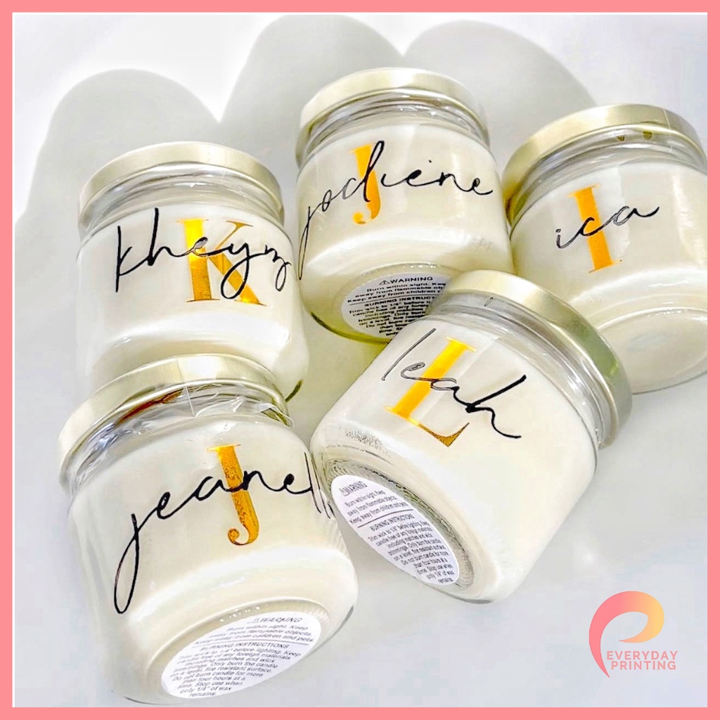 (FREE PERSONALIZED) PALM WAX Scented Candle (Wedding / Debut / Baptism