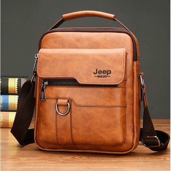 CdDf Men's Leather Shoulder Bag Casual Messenger Bag Business Work Bag