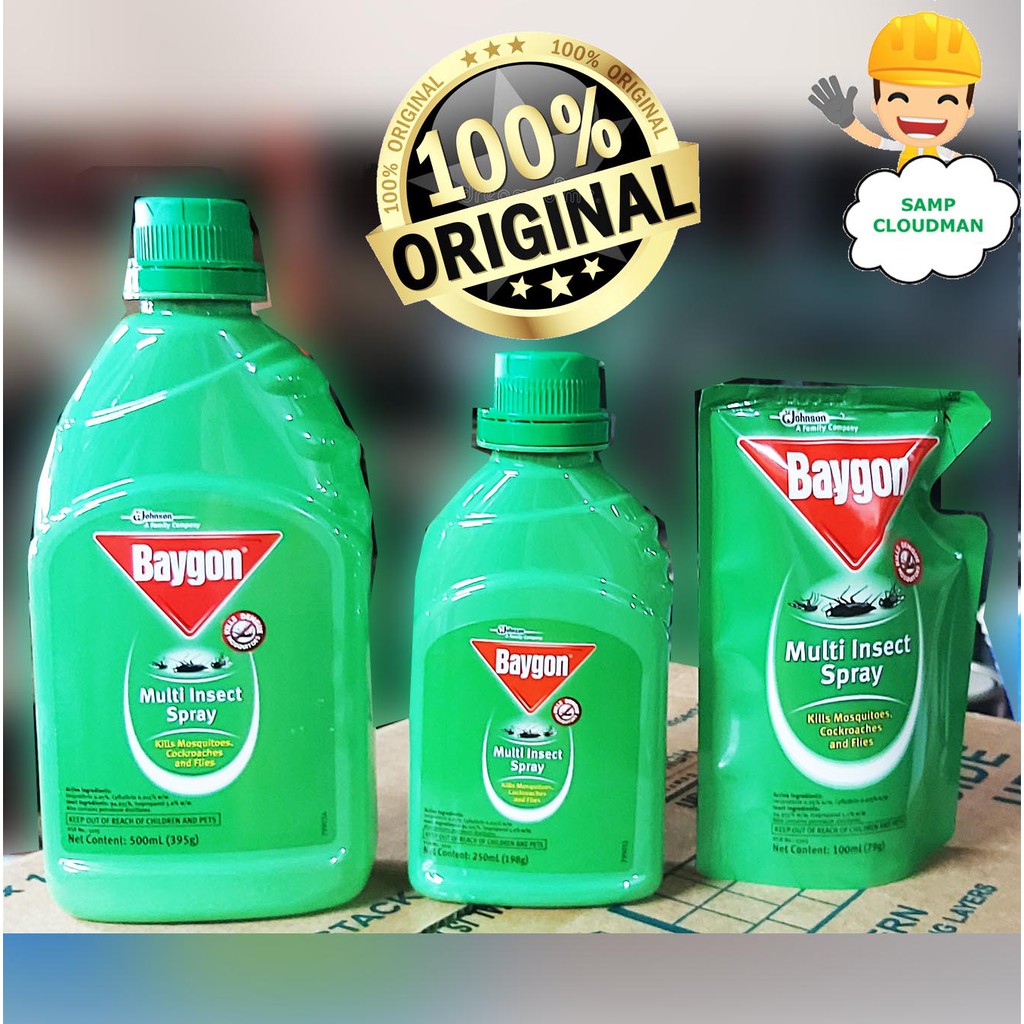 Original Baygon Multi Insect Spray Refill, Manual Spray 100ml Pouch