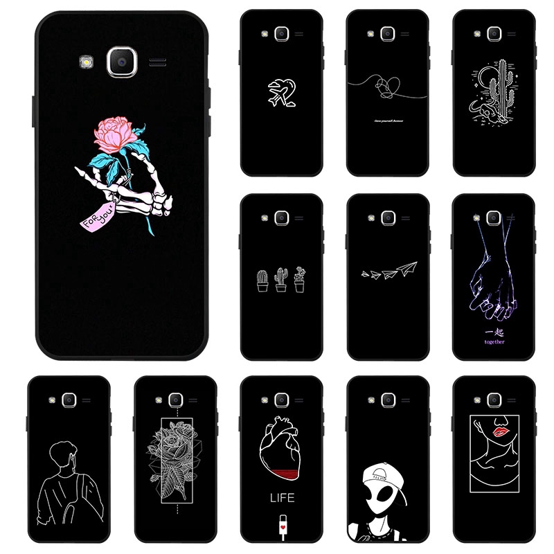 Black Phone Case Soft Cover Casing For Samsung Galaxy J2
