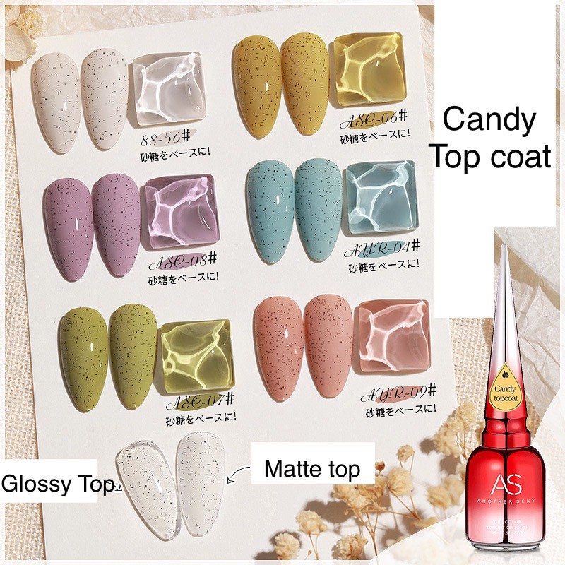 (COD J&T Only) AS candy Top coat matte and glossy 15ml red