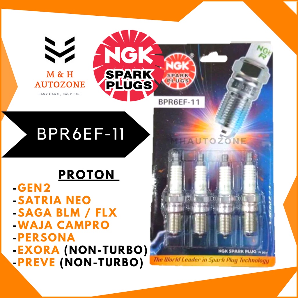 (NGK Spark PLUGSBPR6EF11) PROTON GEN 2, SATRIA NEO, SAGA BLM / FLX SPARK PLUGS Shopee