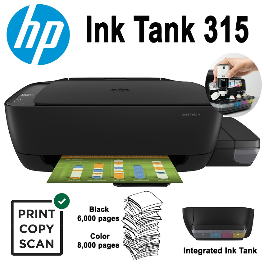 HP Ink Tank 315 Photo and Document AllinOne Printers Shopee Philippines
