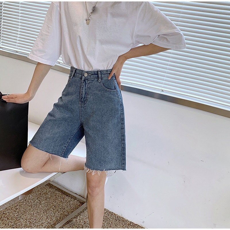 Pink elegance denim bermuda short tokong Shopee Philippines