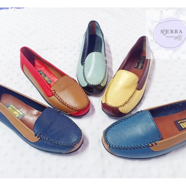 Marikina made Genuine Leather Topsider shoes / Two toned loafer shoes