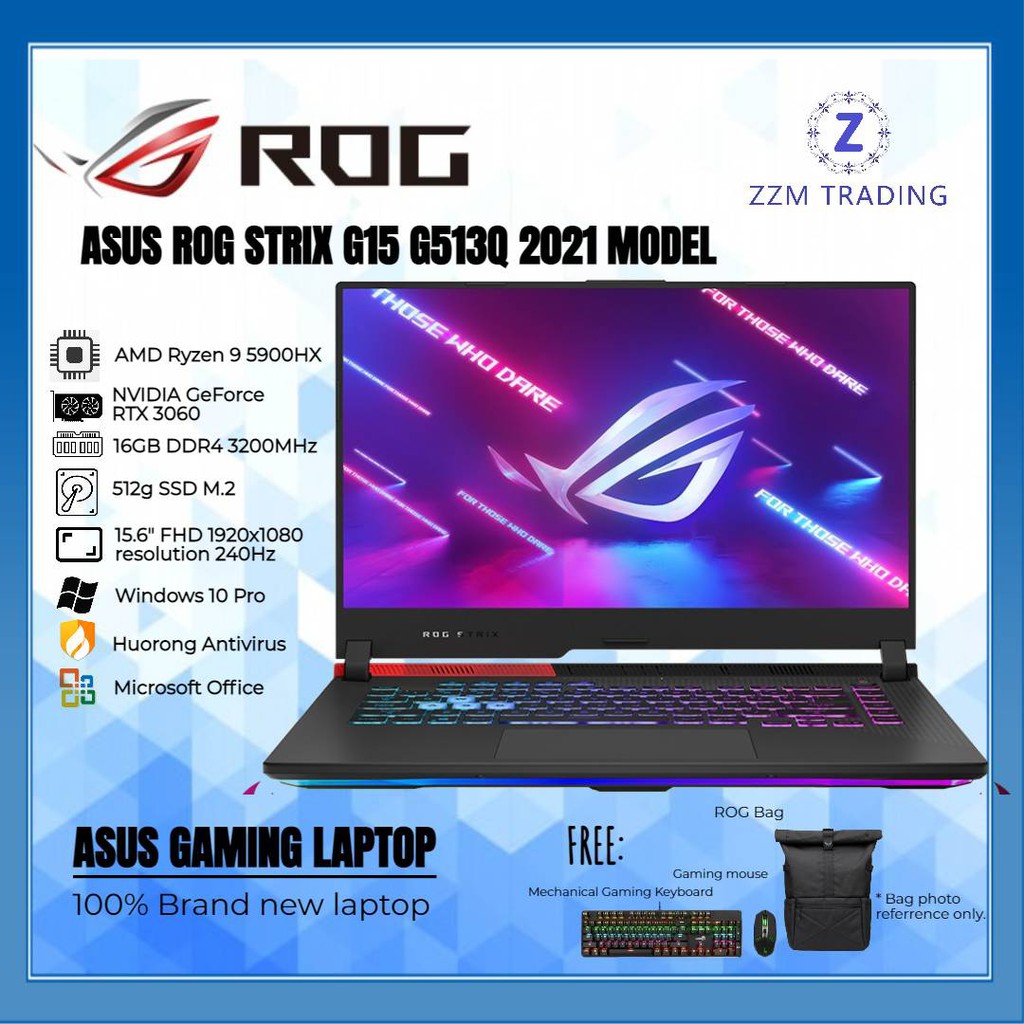 Asus ROG Strix G15 G513Q 2021 Gaming Laptop Ryzen 9 5900HX 15.6" 240Hz