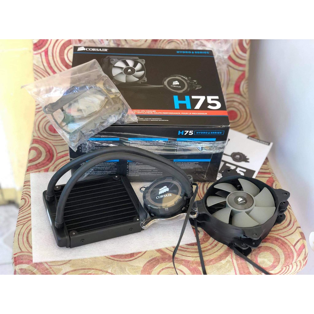 Corsair Hydro Series H75 Liquid CPU Cooler Dual 120mm Fan Shopee