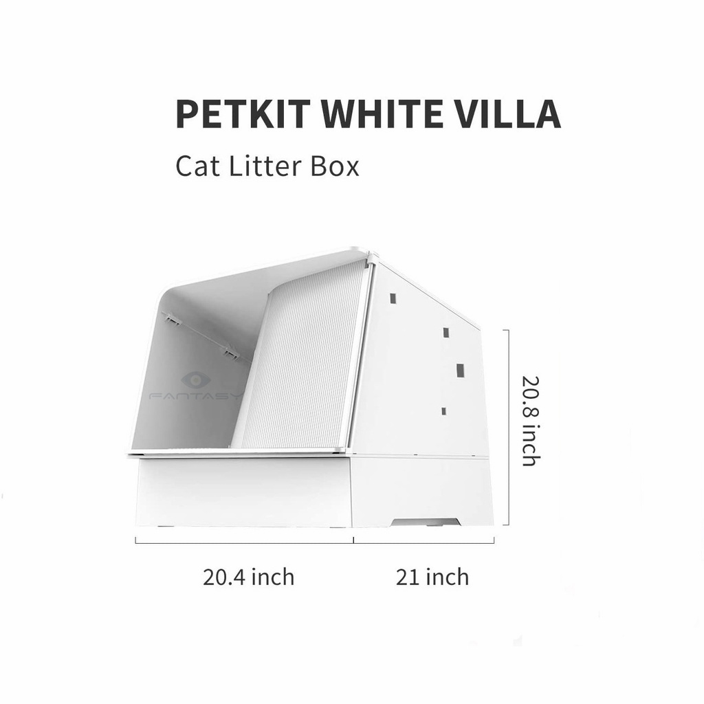 PETKIT White Villa SemiEnclosed Cat Litter Box with Litter Scoop