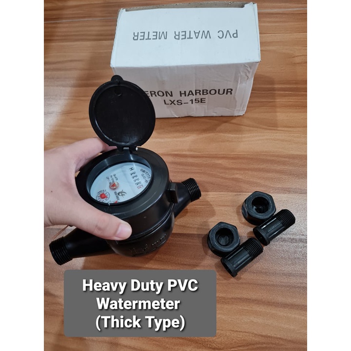 PVC Water Meter Heavy Duty Thick 1/2" with Coupling Set / Water