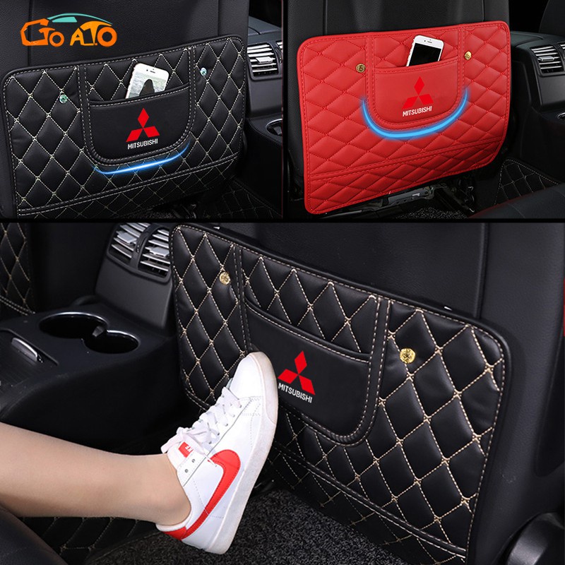 Car Seat Back Protector Cover Organizer Pocket Leather Car Seat Back